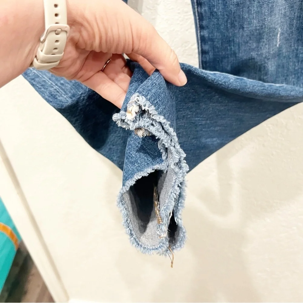 J. Crew Jeans Women's 27‎ Raw Hem Slim Broken In Boyfriend Distressed H6408